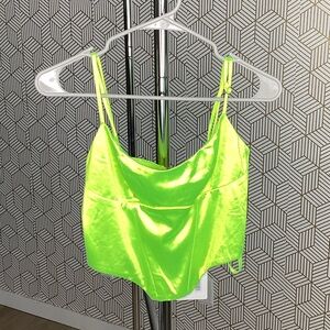 Saints + Secrets lime green Tank blouse size small NWT